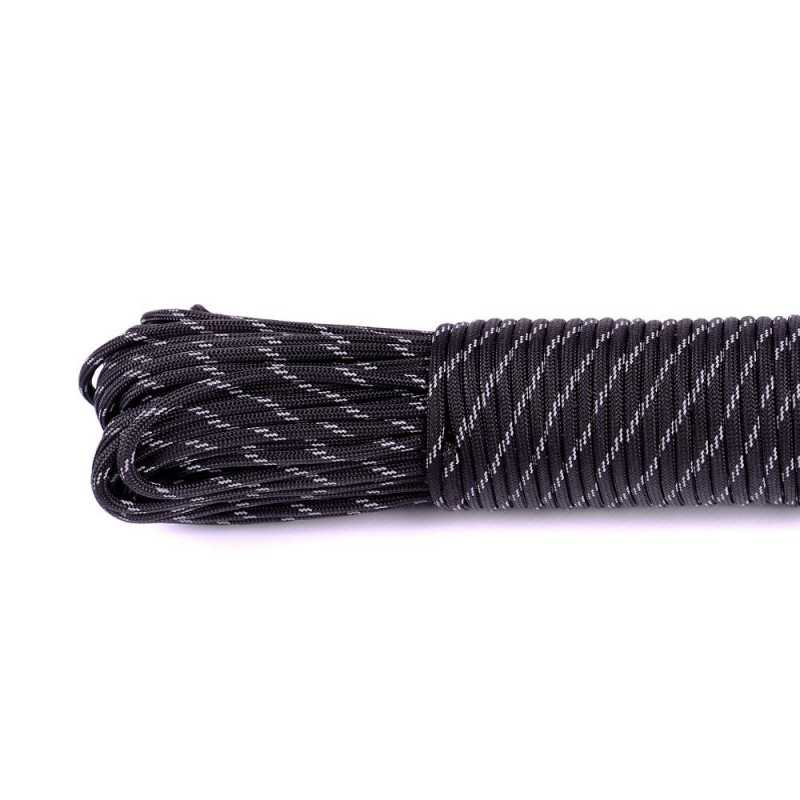 Paracord Type III 550 reflective black #r3016 PARACORD | Passione p ...