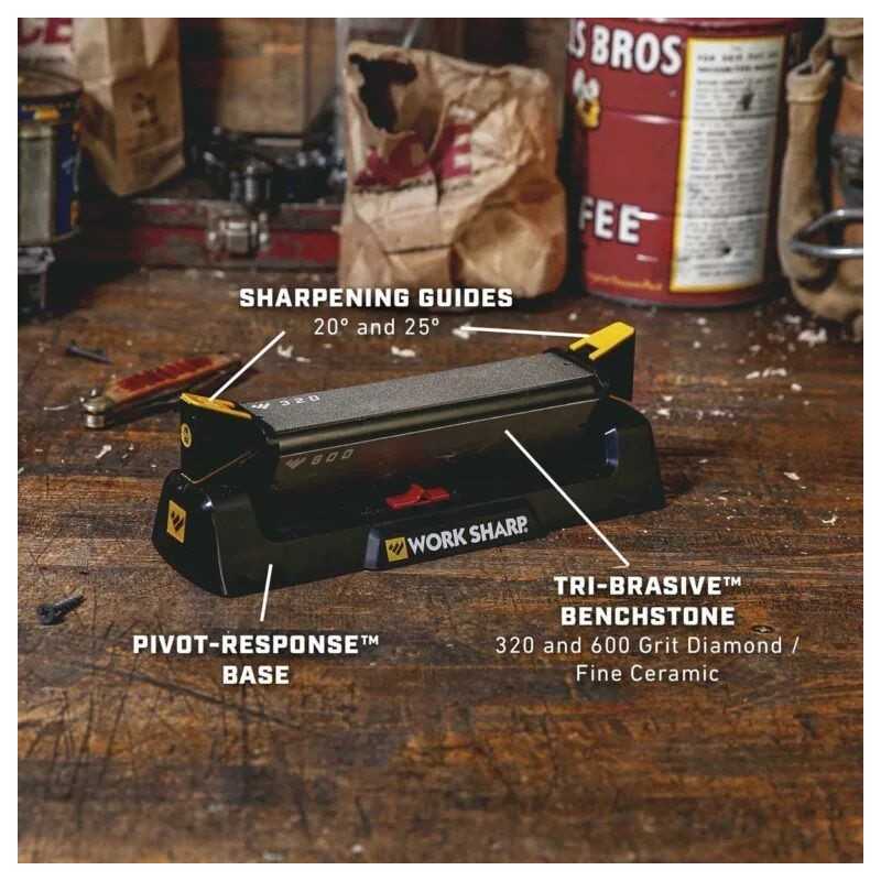 WORK SHARP - BENCHSTONE KNIFE SHARPENER™ WITH TRI-BRASIVE AND  PIVOT-RESPONSE™